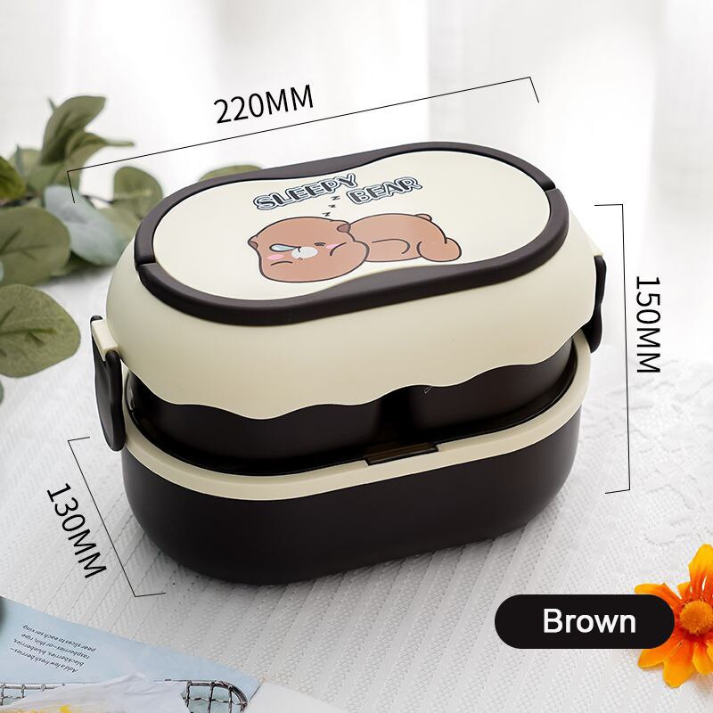 Kawaii Cartoon Lunch Box For Kids School Adults Office Portable Plastic Cute Bento Box Large Microwavable Food Container Boxes