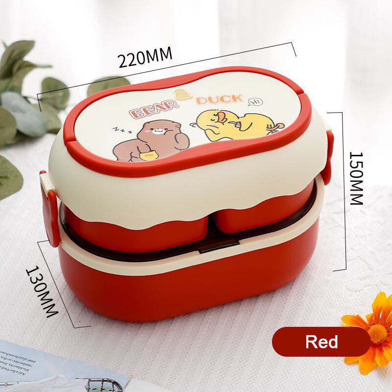 Kawaii Cartoon Lunch Box For Kids School Adults Office Portable Plastic Cute Bento Box Large Microwavable Food Container Boxes