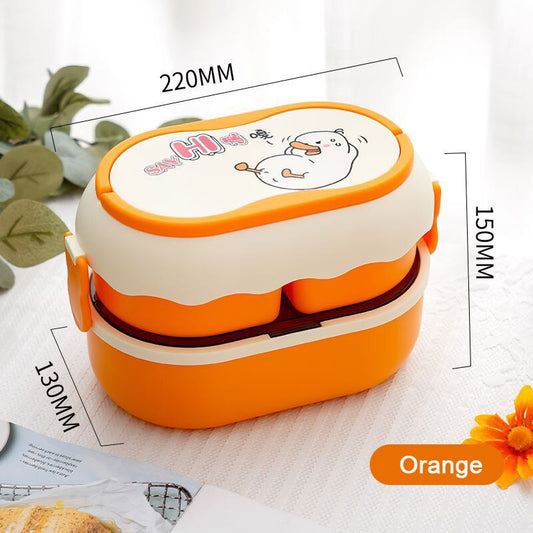 Kawaii Cartoon Lunch Box For Kids School Adults Office Portable Plastic Cute Bento Box Large Microwavable Food Container Boxes